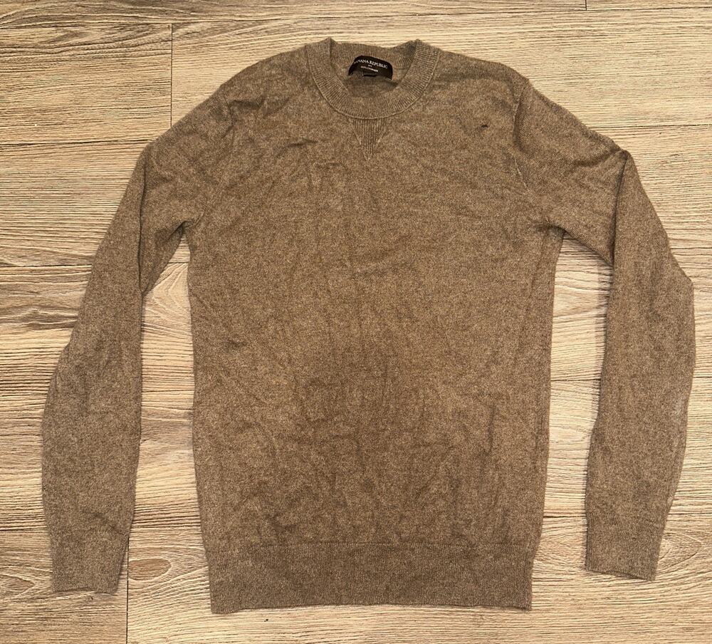 Banana Republic 100% Cashmere Sweat In Camel Men’s Size Small